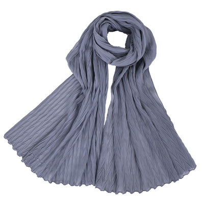 Pañuelo Femenino de Algodón Arrugado en Colores Sólidos - Image 22