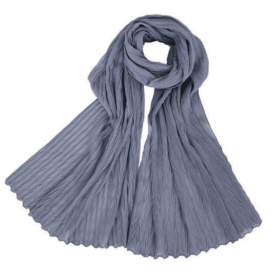 Pañuelo Femenino de Algodón Arrugado en Colores Sólidos - Image 22