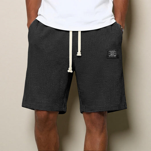 Shorts Casuales para Hombre con Tejido Waffle y Bordado - Image 13