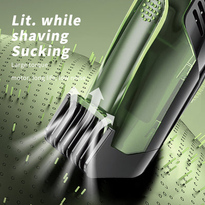 Rechargeable black and blue hair clipper kit with two guide combs, cleaning brush, USB cable, and black storage pouch. - Image 3