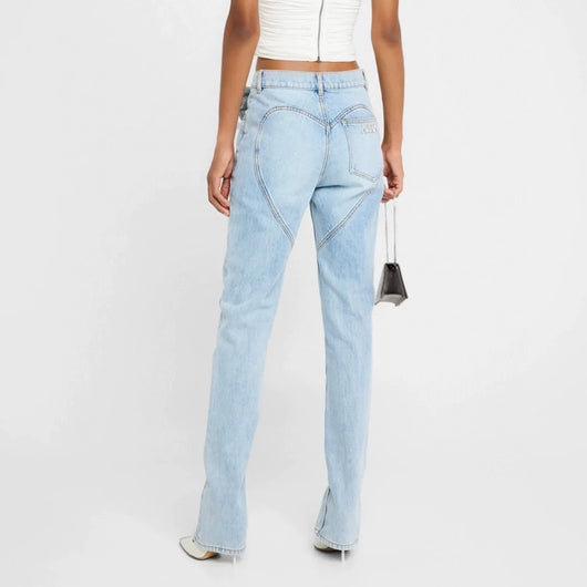 Jeans Mujer con Aberturas Florales y Cierre de Cremallera - Image 12