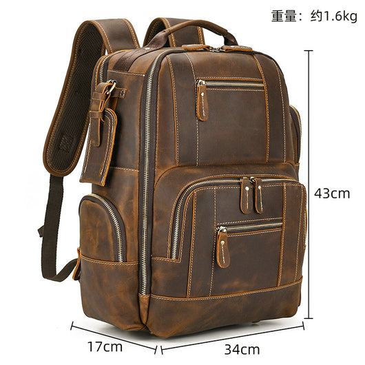 Mochila Ejecutiva de Cuero Genuino Retro - Capacidad Grande para Laptop 15 pulgadas - Image 3