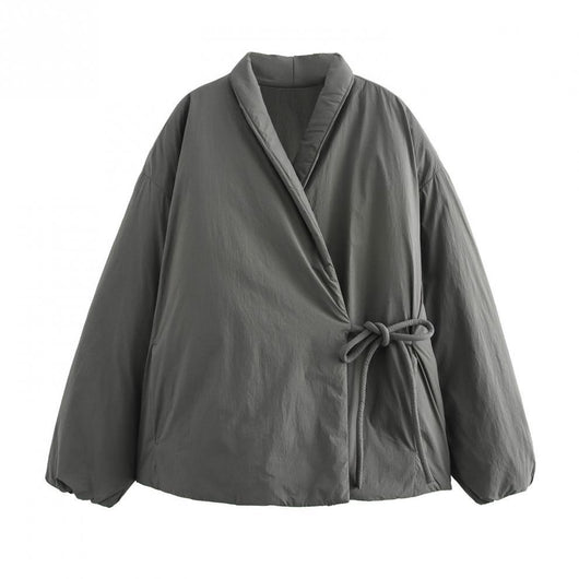 Abrigo Kimono Cruzado Diseño Exclusivo con Cordones y Encaje en Algodón - Image 10