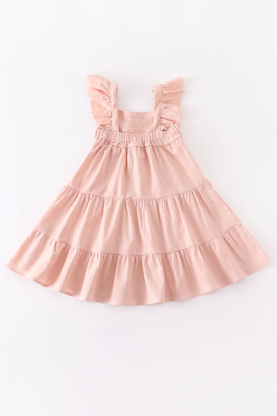 Vestido Infantil Niña Color Sólido Largo Rodilla - Image 5