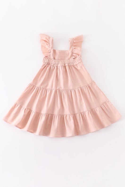 Vestido Infantil Niña Color Sólido Largo Rodilla - Image 5