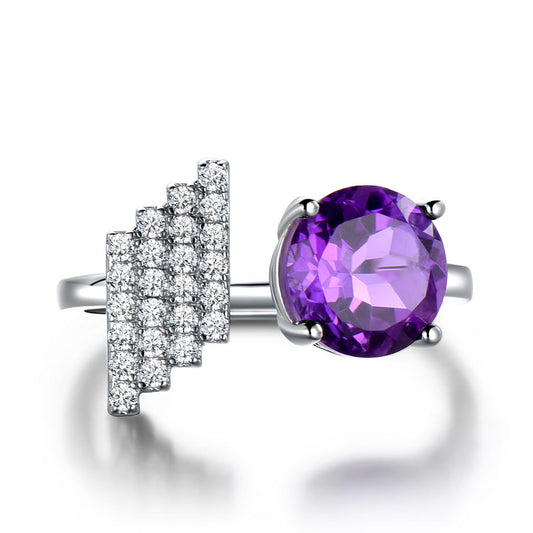 Anillo Ajustable con Topacio Azul - Diseño Abierto