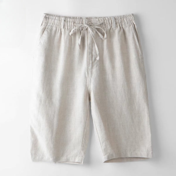 Shorts de Lino Casuales Holgados para Playa Hombre