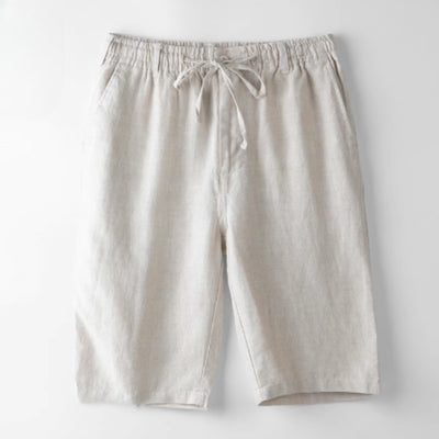 Shorts de Lino Casuales Holgados para Playa Hombre