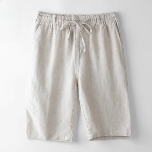 Shorts de Lino Casuales Holgados para Playa Hombre