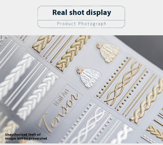 Stickers de Uñas Transparentes con Patrón Grabado Esmerilado - Image 11