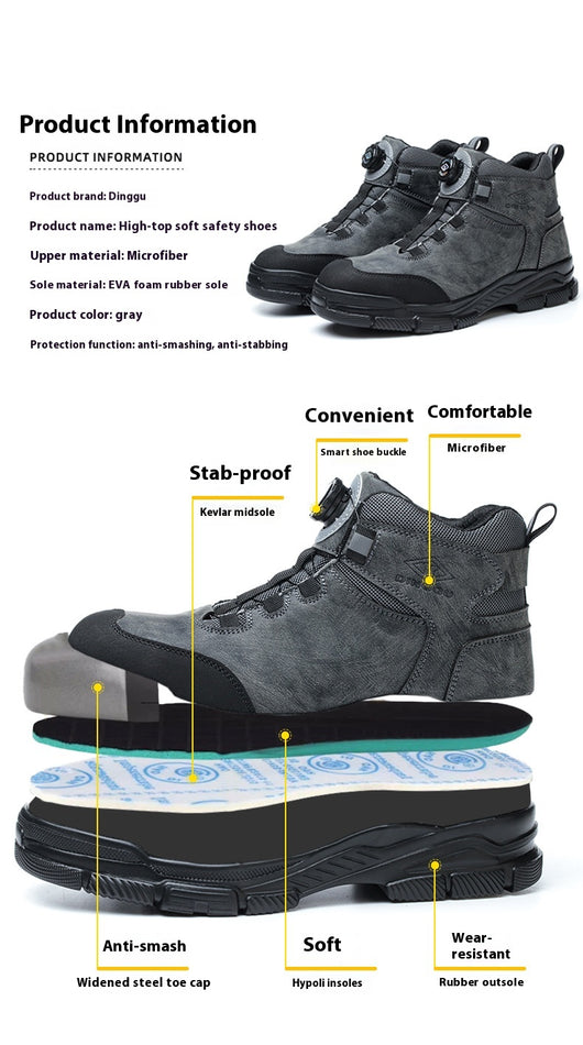 Botas de Seguridad Altas para Hombre - Protección Antiaplastamiento y Antipunción Todo Año - Image 16