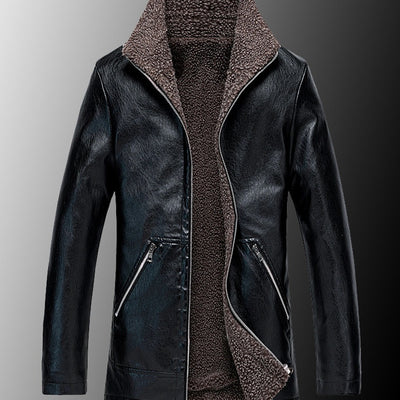 Abrigo de Invierno con Cuello de Solapa y Forro Grueso