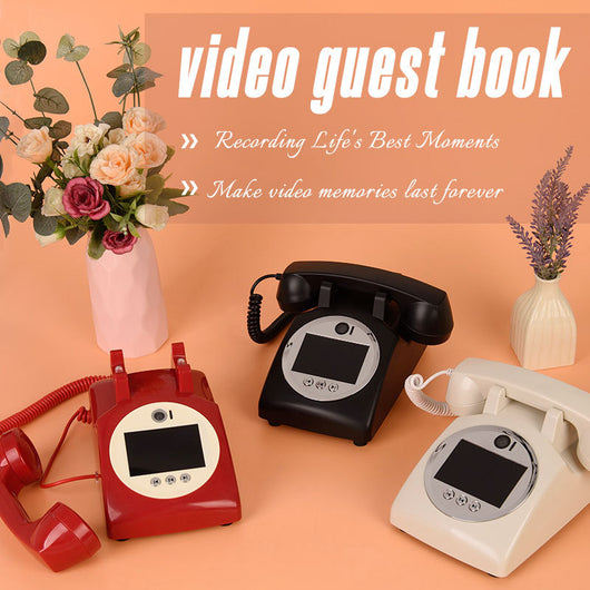 Teléfono Retro Vintage Libro de Visitas Interactivo para Bodas y Fiestas