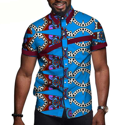 Camiseta Estampada de Manga Corta Africana para Hombre - Image 5