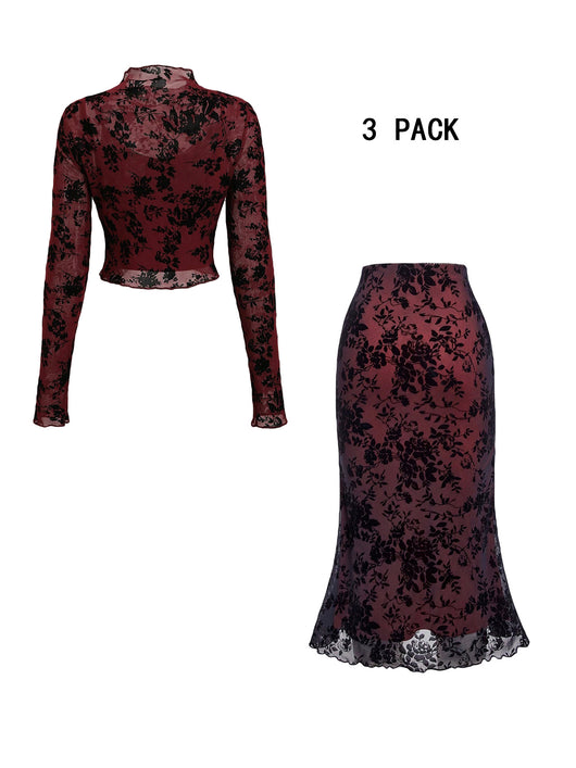 Conjunto de Tres Piezas Transparente Diseño Sensual - Image 19