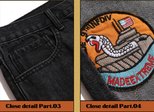 Jeans Guochao con Bordado de Patrón Callejero para Hombre - Image 9