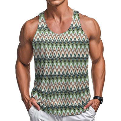 Chaleco Casual Retro para Hombre con Rayas de Contraste en Colores Degradados - Image 5