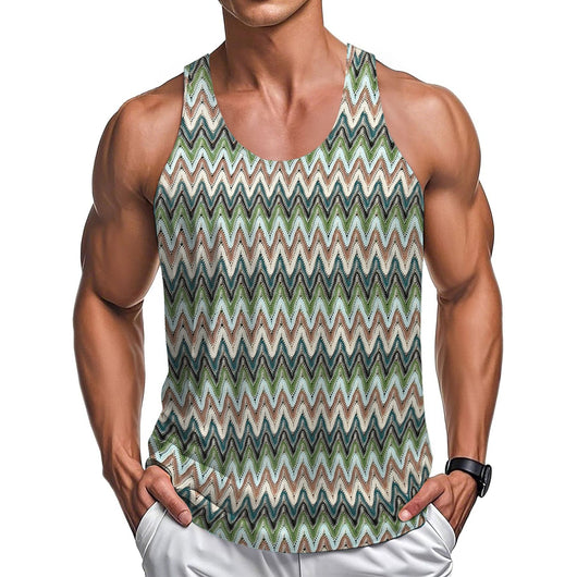 Chaleco Casual Retro para Hombre con Rayas de Contraste en Colores Degradados - Image 5