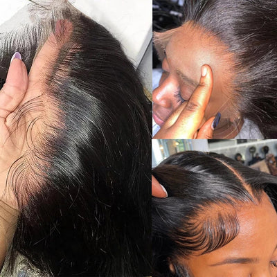 Pelucas Frontales de Encaje Transparente Cabello Humano Brasileño Liso - Image 6