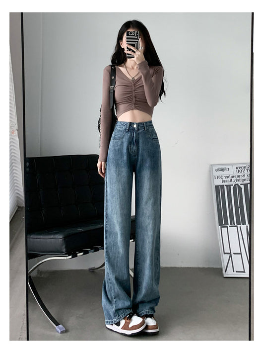 Jeans Acampanados de Talle Alto para Mujer Talla Grande con Efecto Drapeado - Image 8