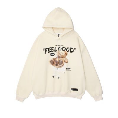 Sudadera con Capucha Estilo Hong Kong - Diseño Letra Oso Unisex Holgada y Cómoda - Image 2