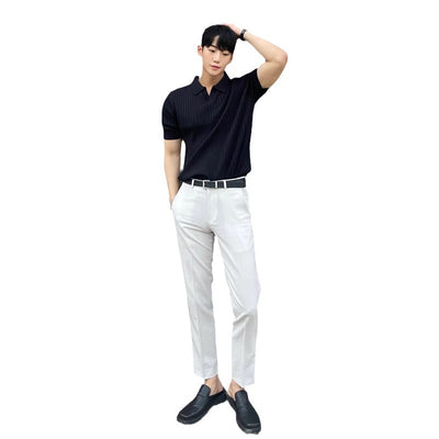 Polo Slim Fit Rayas Verano Hombre - Corte Coreano Elegante - Image 5