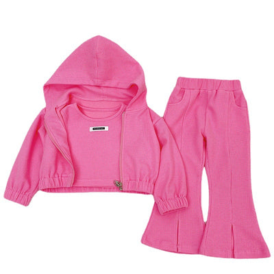 Conjunto Deportivo Niña Estilo Occidental: Chaqueta con Capucha y Pantalón Acampanado - Image 6