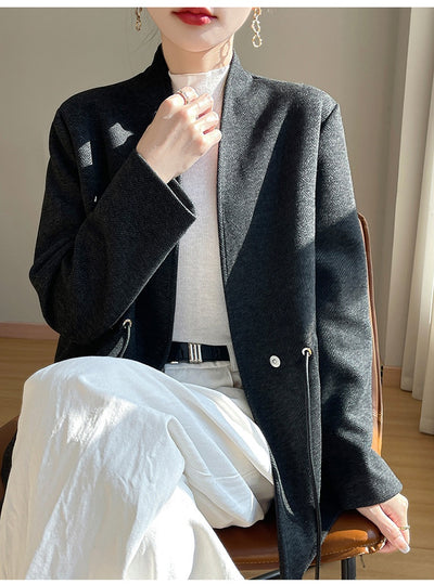 Saco Tejido V-Neck en Acetato Cashmere - Corte Slim Elegante - Image 11