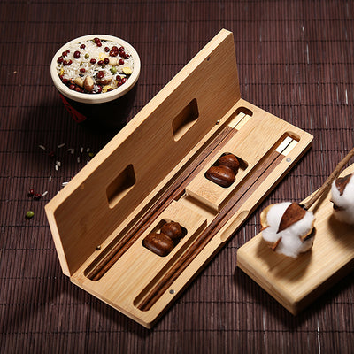 Juego de Palillos de Caoba Chinos Personalizados con Caja de Regalo - Image 5