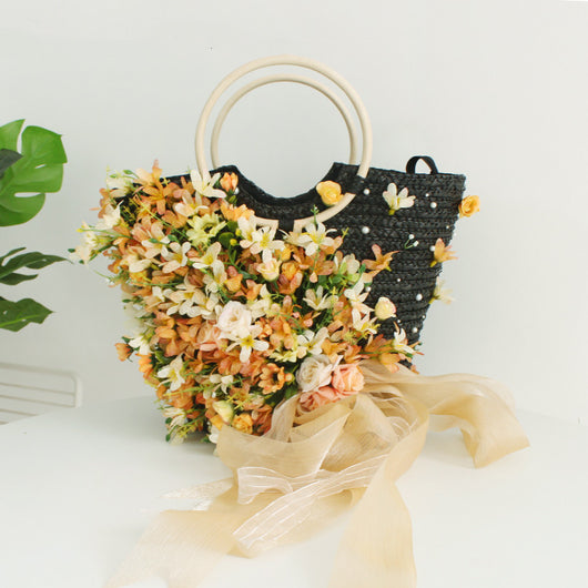 Sombrero de Paja Artesanal con Ala Ancha y Flores para Mujer - Image 19
