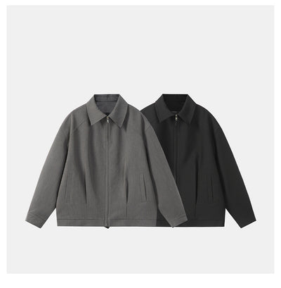 Chaqueta Versátil con Cierre de Cremallera - Estilo Japonés Minimalista Negro - Image 9