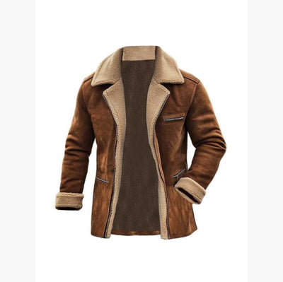 Chaqueta de Lana de Cordero con Solapa y Cierre - Abrigo Elegante para Hombre - Image 7
