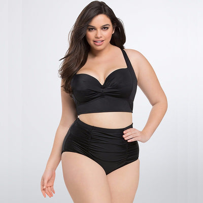 Bikini Estampado Push Up Cintura Alta Talla Grande Multicolor para Mujer