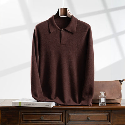 Suéter Tejido Suelto con Solapa para Hombre - Estilo Casual Moderno - Image 3