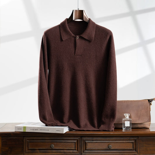 Suéter Tejido Suelto con Solapa para Hombre - Estilo Casual Moderno - Image 3