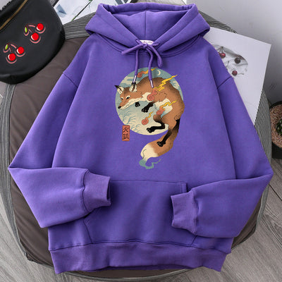 Sudadera Hoodie Estampada de Forro Polar para Hombre - Talla Grande - Image 4