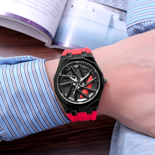 Reloj de Cuarzo para Hombre con Diseño de Rueda Giratoria - Image 3