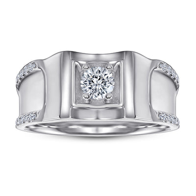 Anillo de Plata Esterlina Chapado en Platino con Zirconia para Hombre - Image 7
