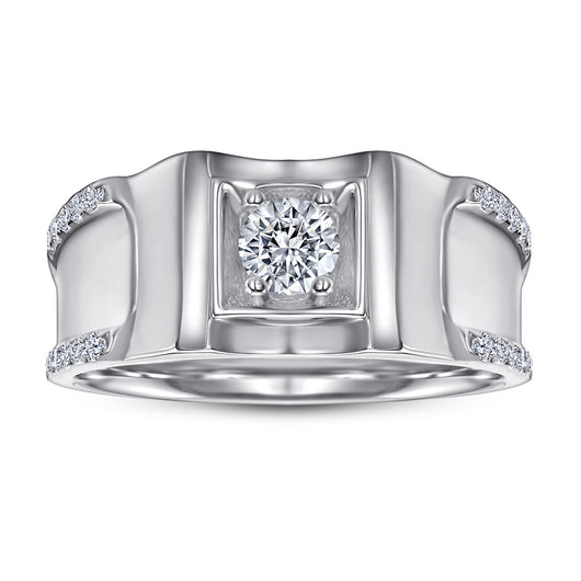 Anillo de Plata Esterlina Chapado en Platino con Zirconia para Hombre - Image 7