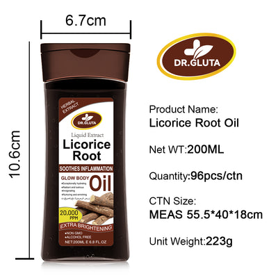 Aceite Corporal Extracto de Raíz de Regaliz - Iluminador y Blanqueador de Piel 200ml - Image 15
