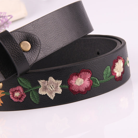 Cinturón Vintage para Mujer con Bordado Floral - Image 3