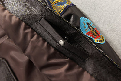 Chaqueta de Cuero para Motociclista con Bordados Artesanales - Image 30
