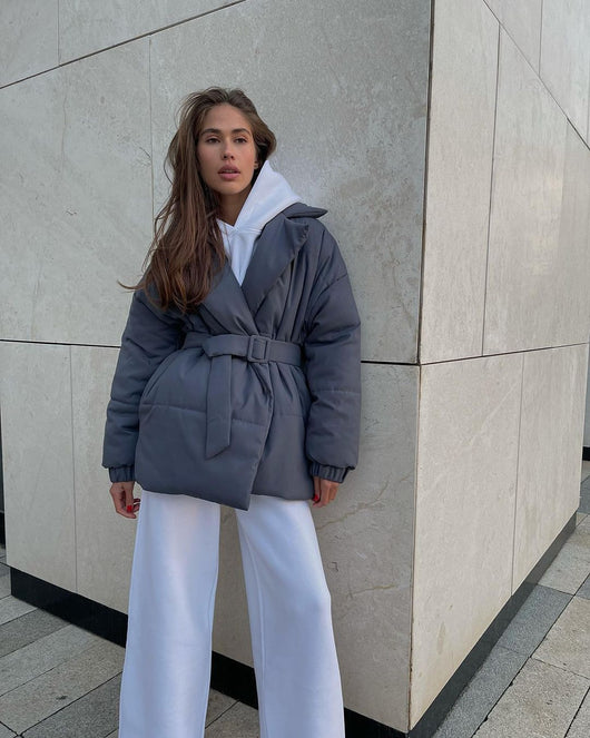 Abrigo de Invierno Entallado para Mujer - Diseño Clásico con Solapa y Cintura Marcada - Image 17