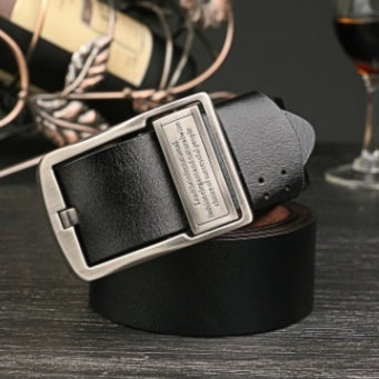 Cinturón de Cuero Vintage para Hombre con Detalles Denim