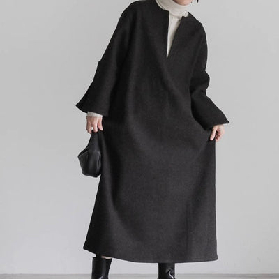 Abrigo Holgado de Lana para Mujer Otoño e Invierno - Image 2