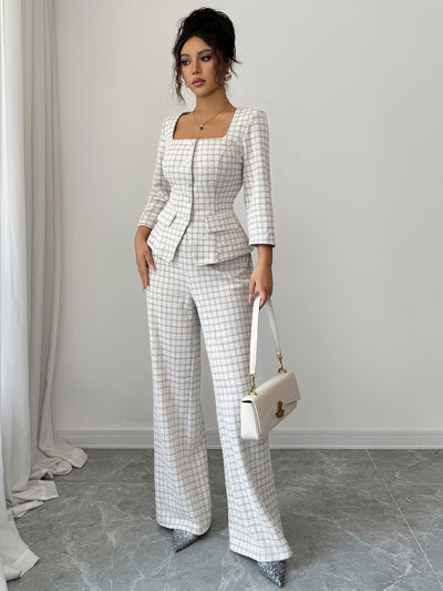 Conjunto Elegante de Camisa Manga Larga y Pantalón para Mujer - Image 8