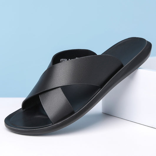 Pantuflas Casuales de Cuero para Hombre - Comodidad de Verano - Image 11