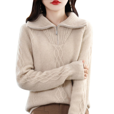 Suéter de Lana Grueso con Cuello Alto para Otoño e Invierno - Image 5