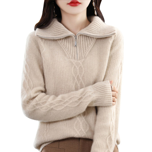 Suéter de Lana Grueso con Cuello Alto para Otoño e Invierno - Image 5