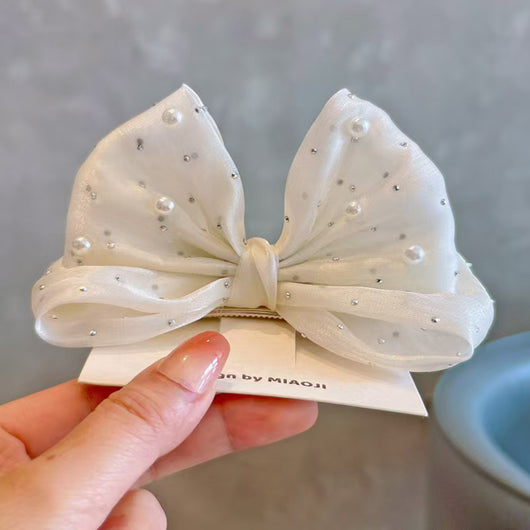 Pasador de Cabello Infantil con Moño de Perlas 3D - Colección Primavera Verano - Image 6